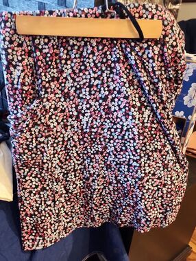 Margaret M Black Mini Skirt with Pink & White Floral Print